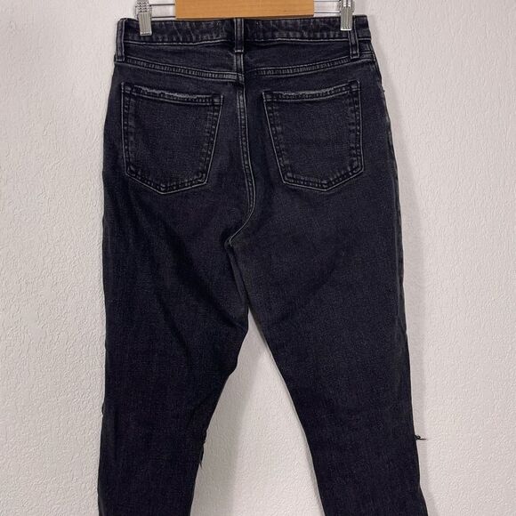 Abercrombie & Fitch Black The Mom High Rise Ripped Knees Jeans - Picture 5 of 8